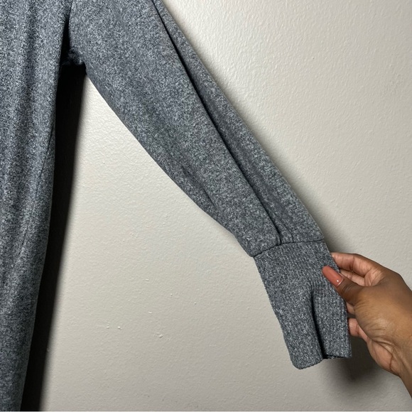 Maeve Anthropologie Women Sweater Dress Small Gray Cowl Neck Ballon Sleeve - Picture 4 of 10